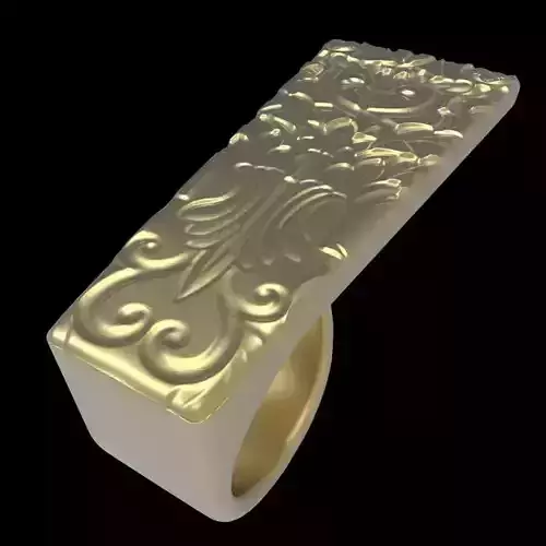 adjustable ring version 2 with engraving 2  3D print model