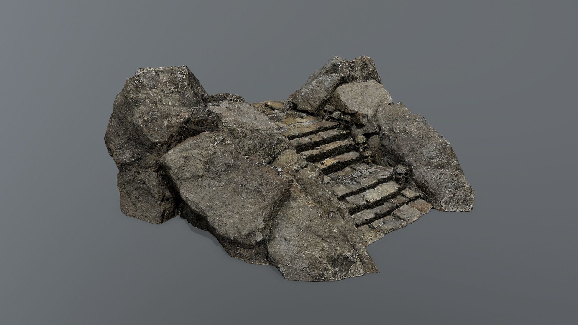 Ruin Stairs Low-poly 3D model_2