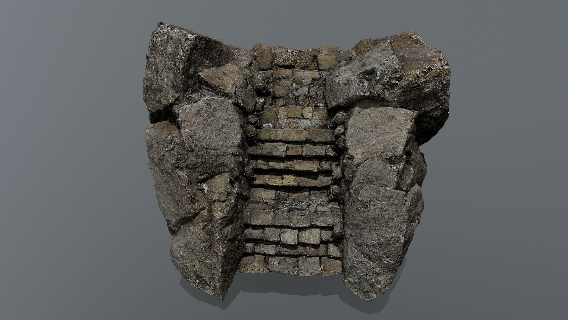 Ruin Stairs Low-poly 3D model_9