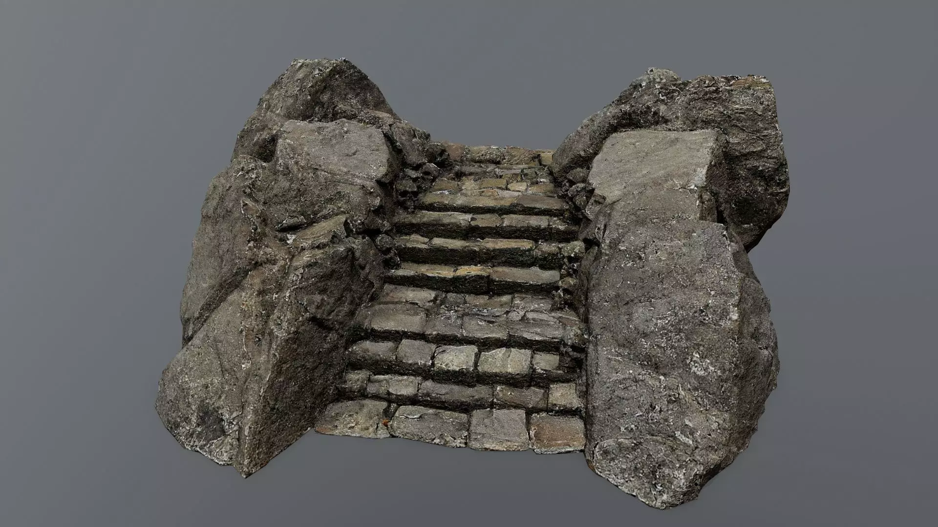 Ruin Stairs Low-poly 3D model_0