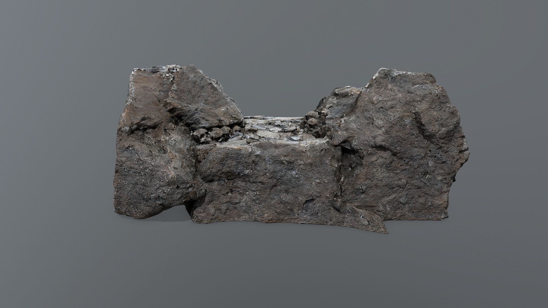 Ruin Stairs Low-poly 3D model_6