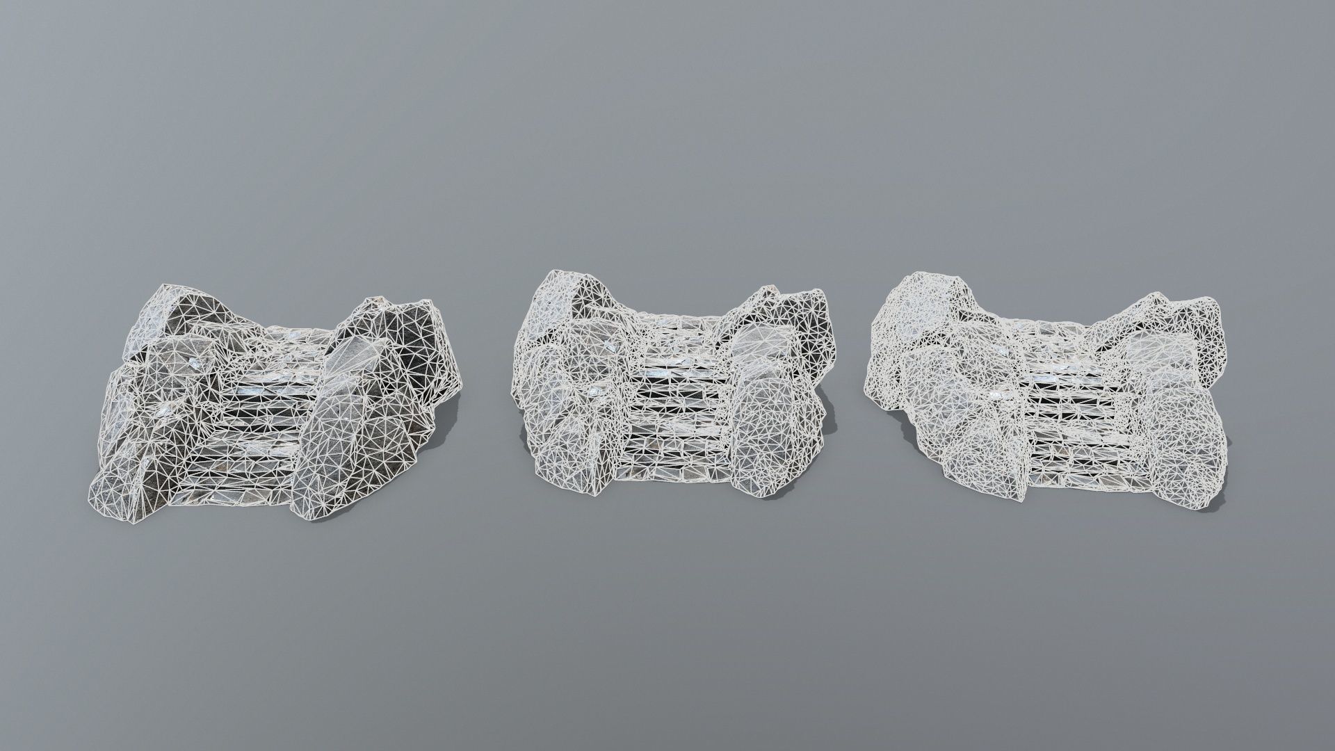 Ruin Stairs Low-poly 3D model_12