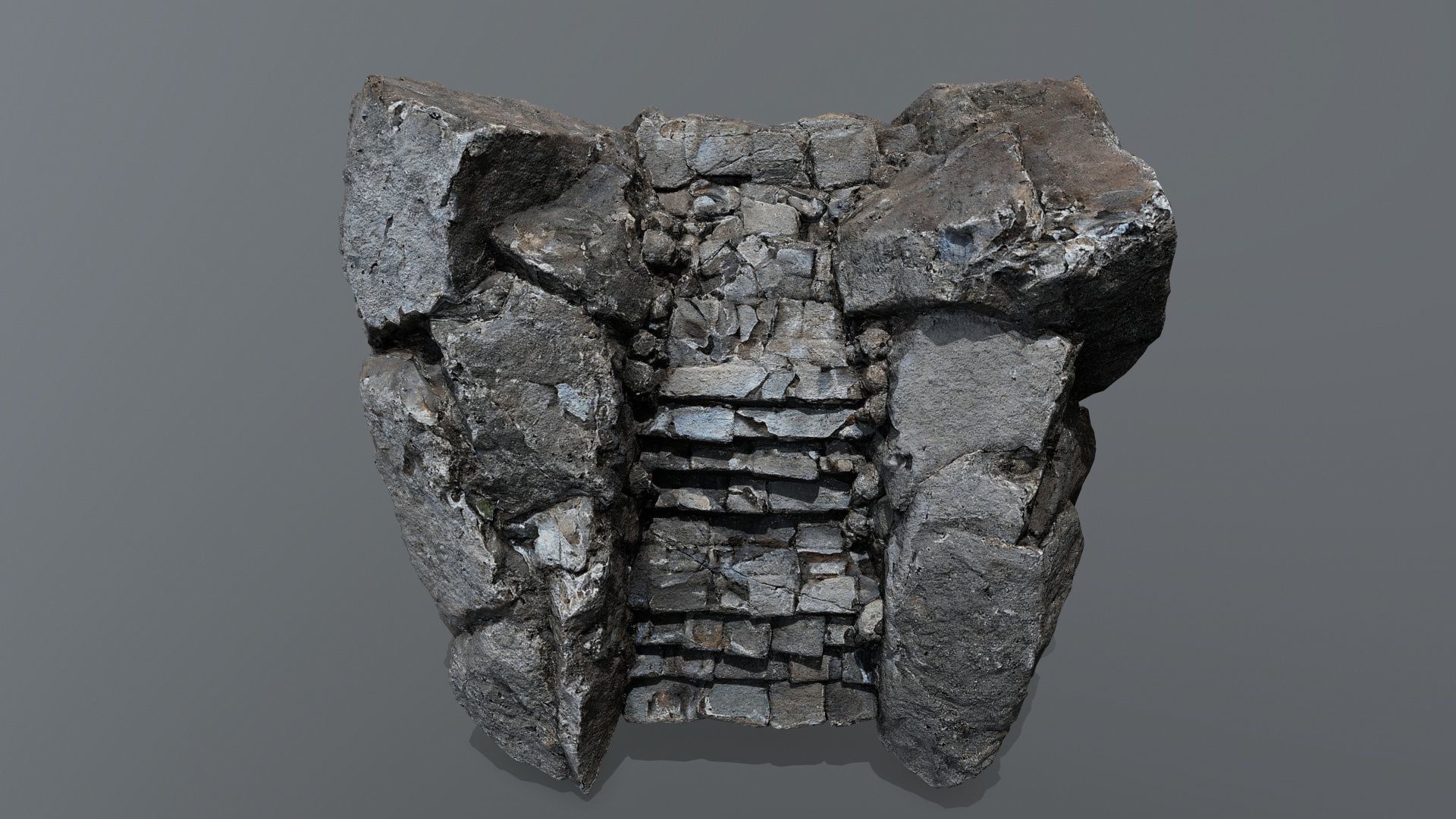 Ruin Stairs Low-poly 3D model_10