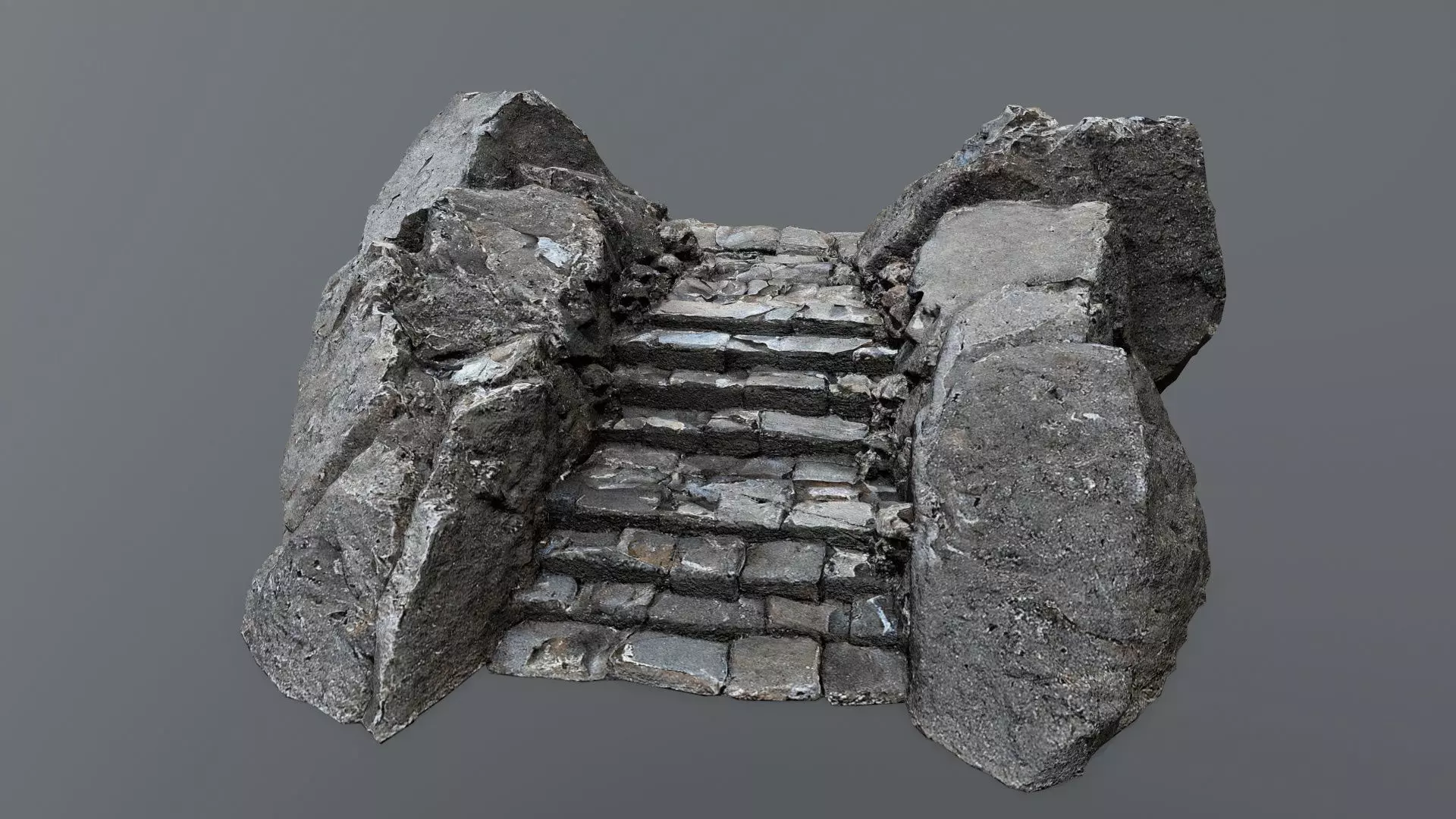 Ruin Stairs Low-poly 3D model_0