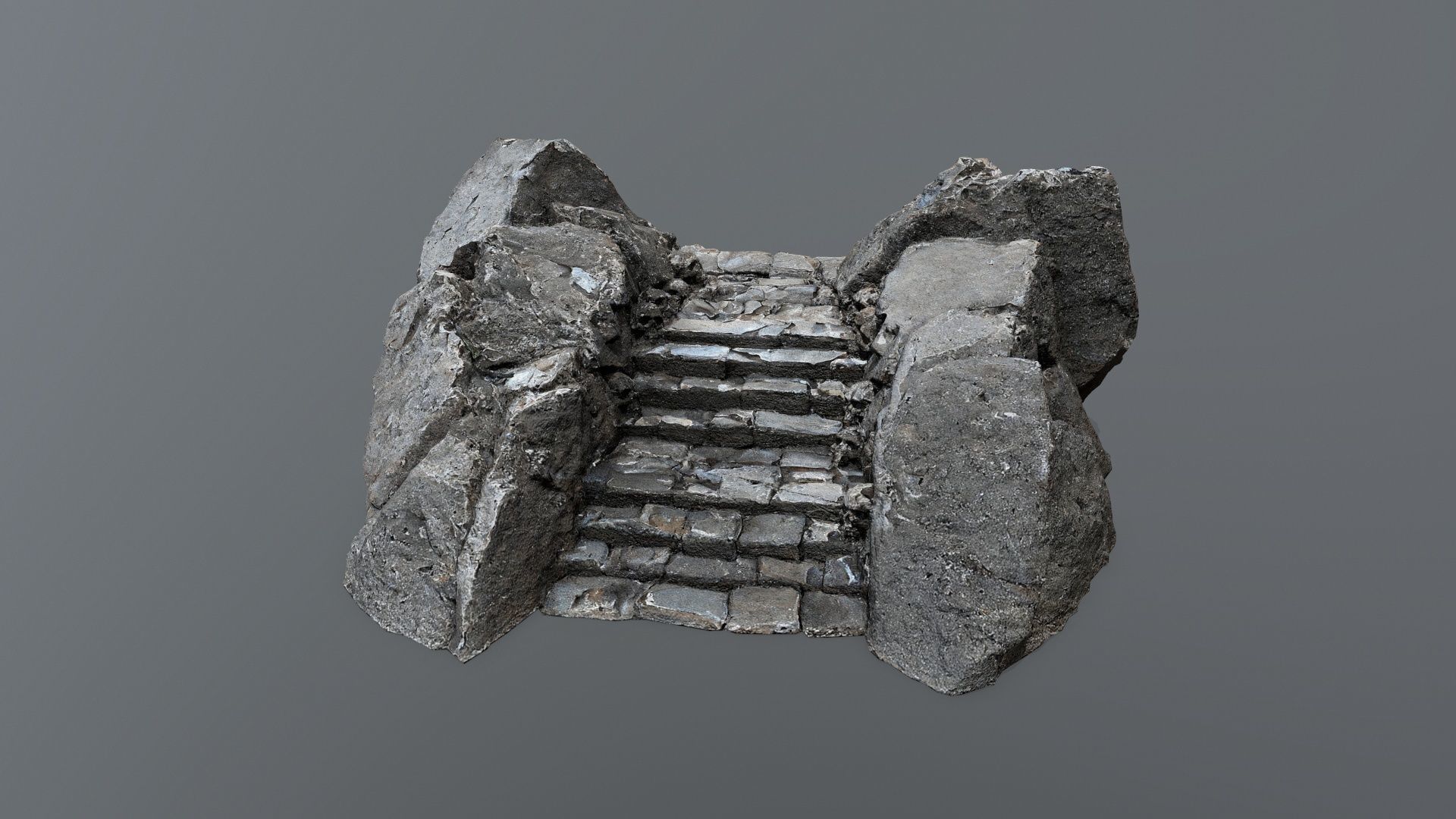 Ruin Stairs Low-poly 3D model_2