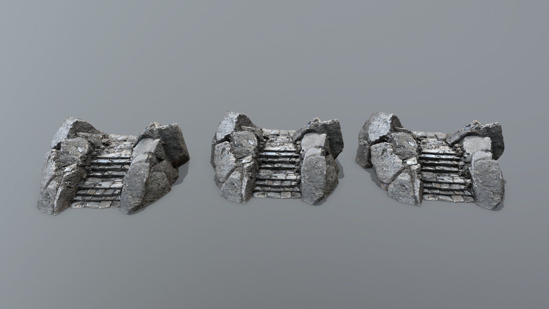 Ruin Stairs Low-poly 3D model_11