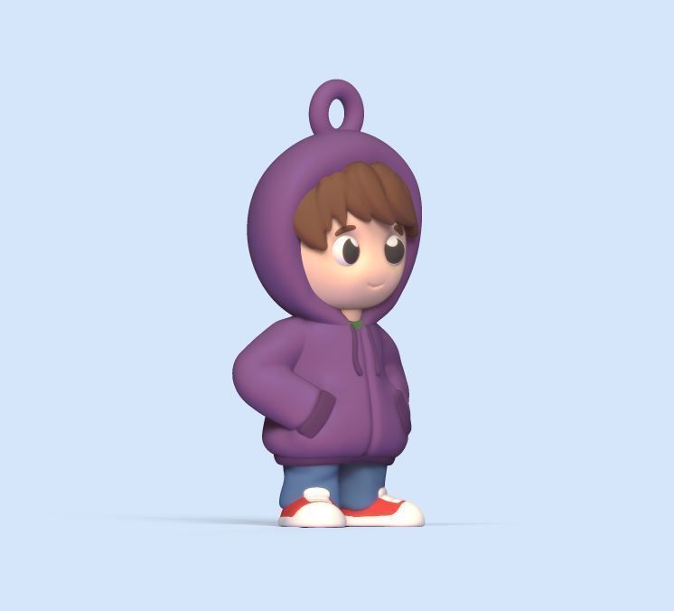 Boy Keychain 3D print model_2