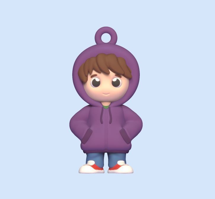 Boy Keychain 3D print model_1