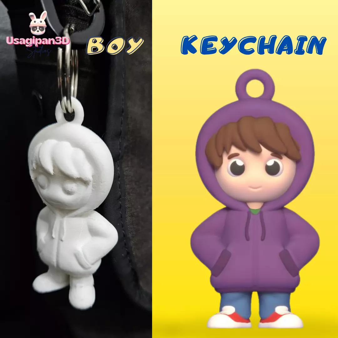 Boy Keychain 3D print model_0