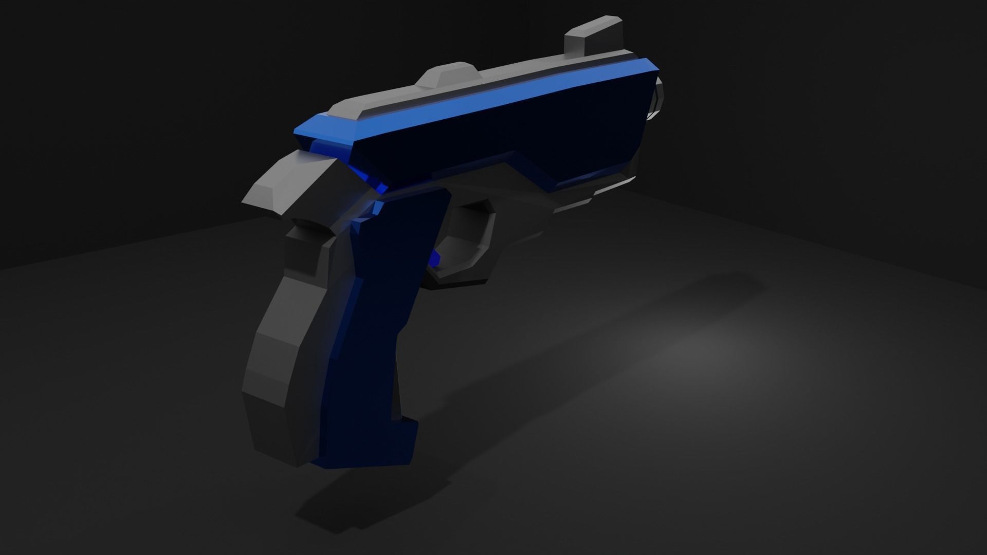 Pistol Low-poly 3D model_7