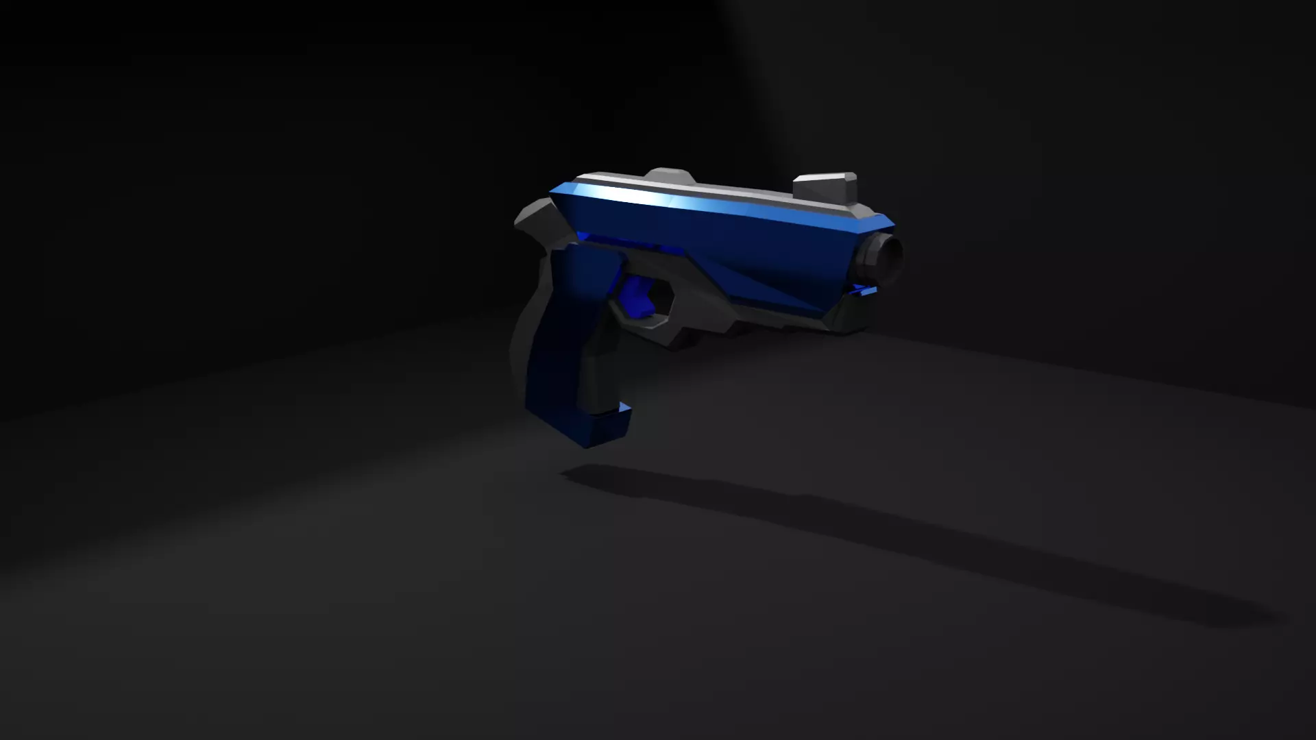 Pistol Low-poly 3D model_0
