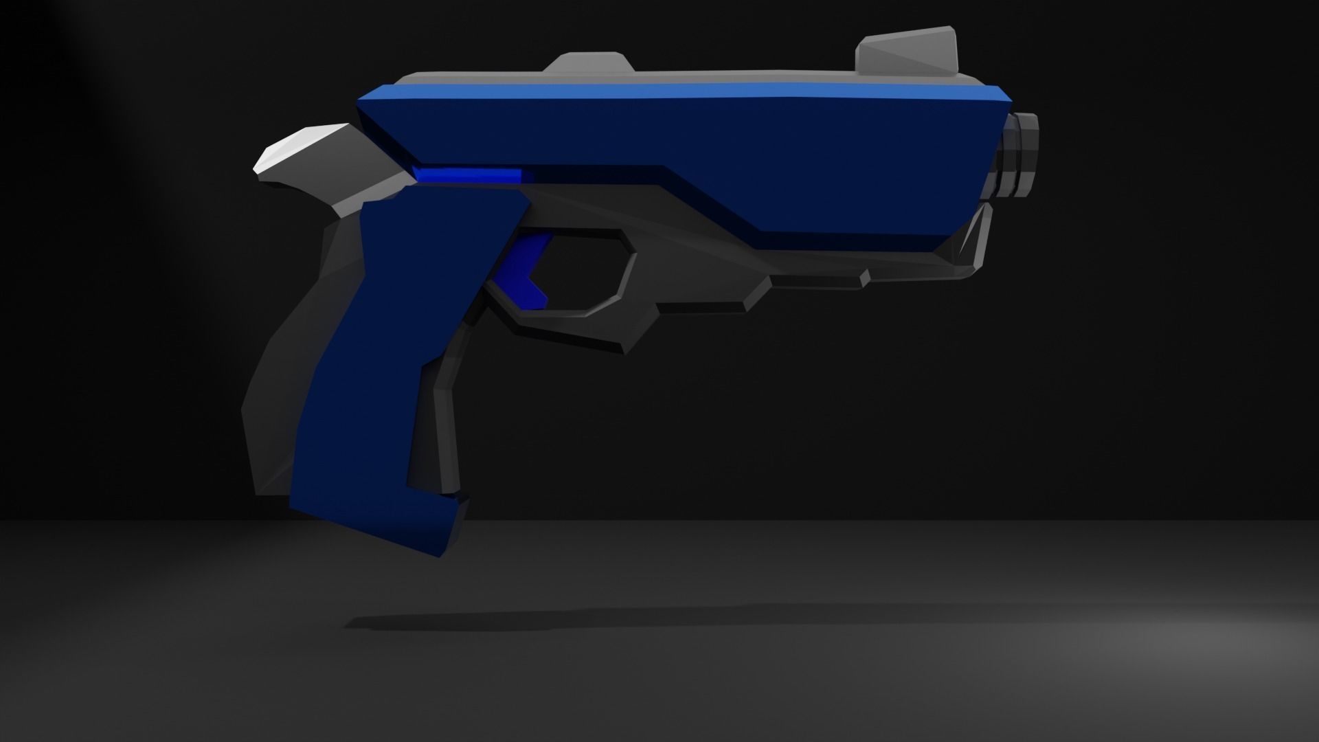 Pistol Low-poly 3D model_5
