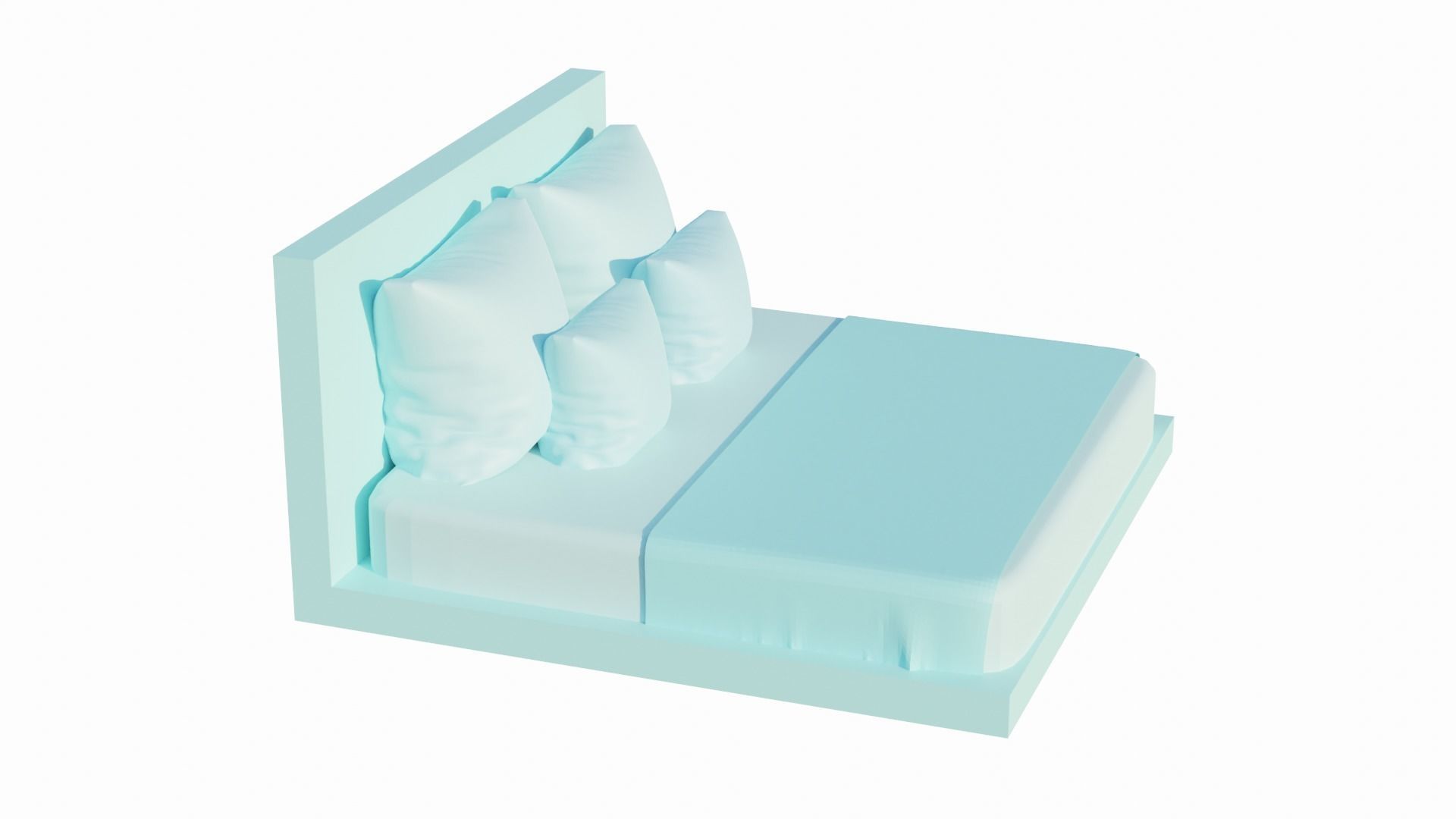 BED FOR INTERIOR 3D model_3