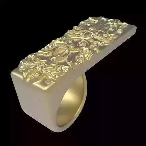 adjustable ring version 2 with engraving 3 3D print model