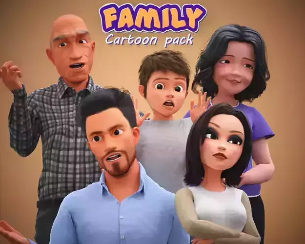 Game Cartoon Family Pack rigged