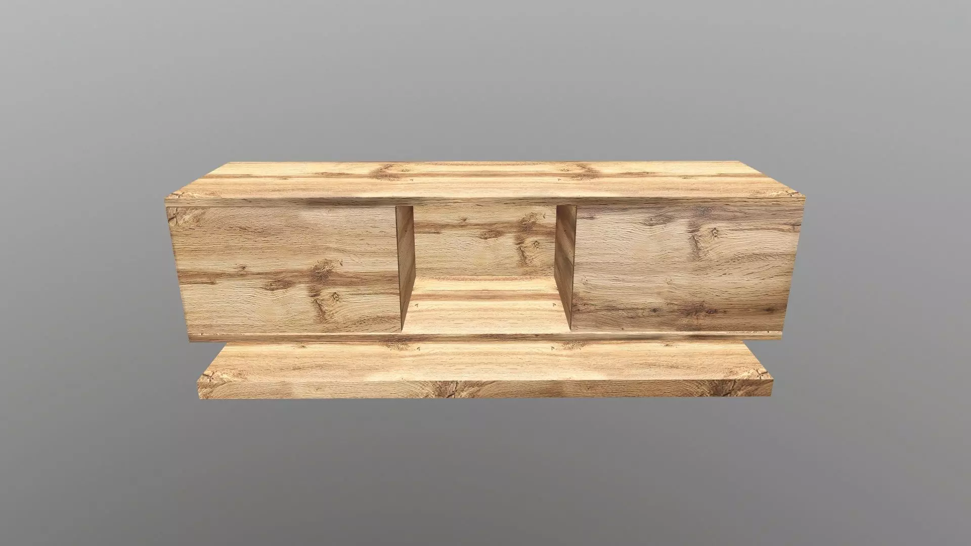 Wooden TV Stand Low-poly 3D model