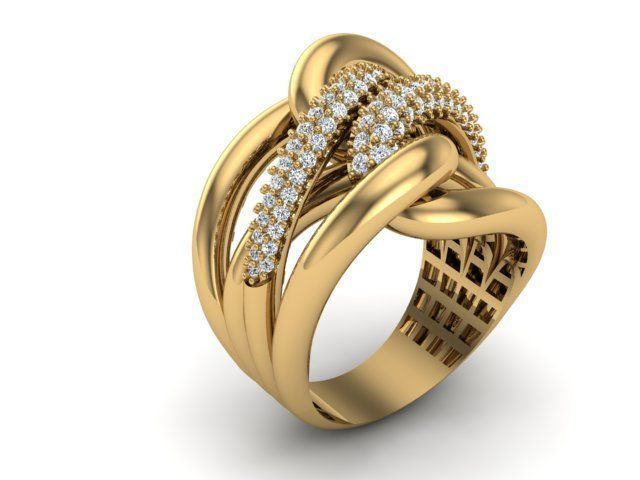 knot ring 3D print model_2