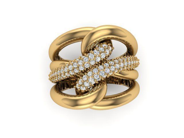 knot ring 3D print model_4