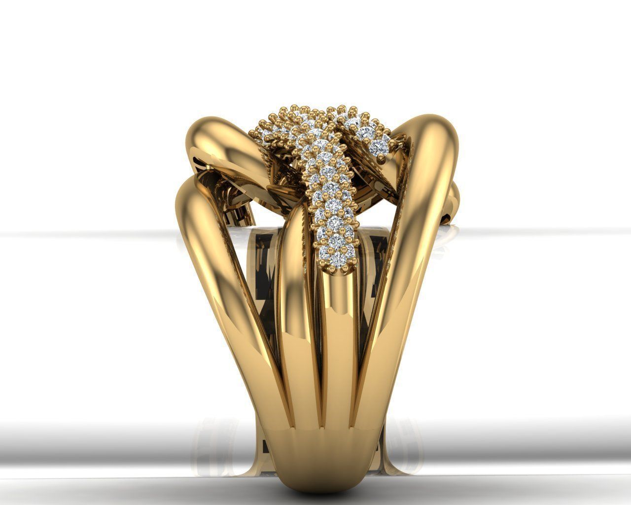 knot ring 3D print model_1