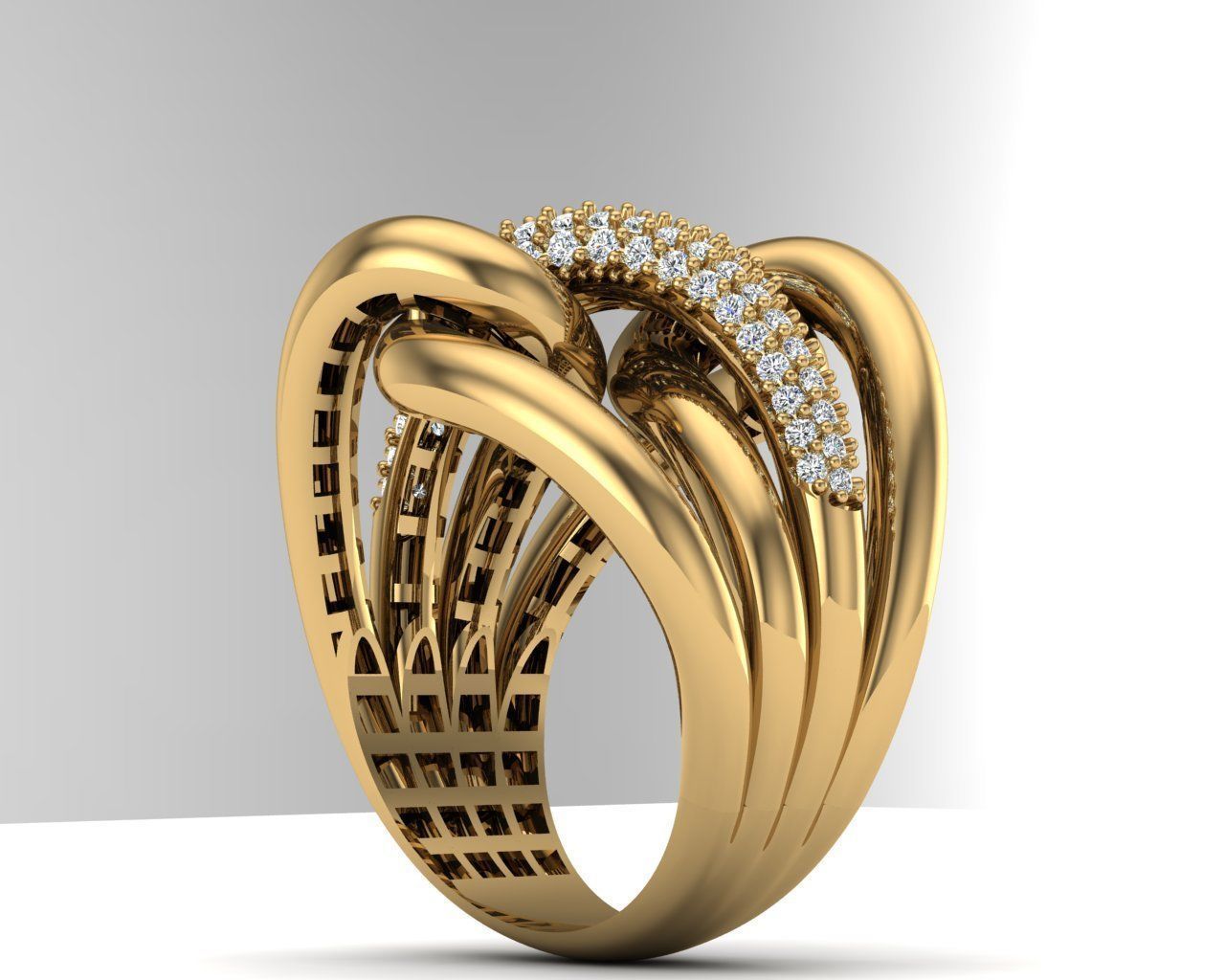 knot ring 3D print model_3