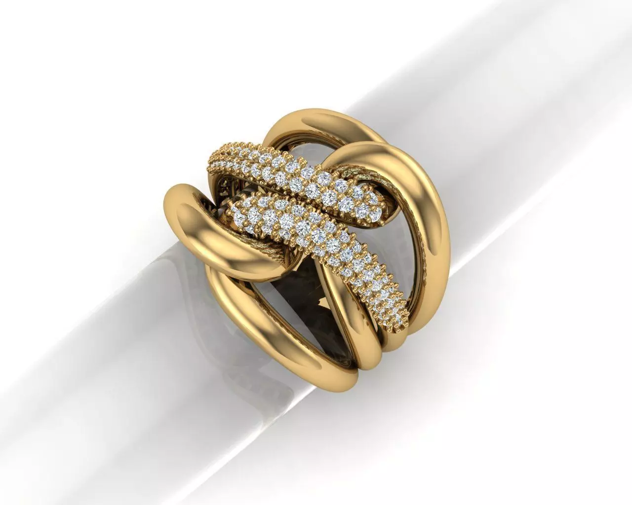 knot ring 3D print model_0