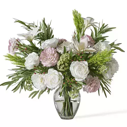 Flower Set 073 rose lily carnation eucalyptus 3D model
