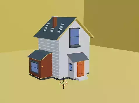 Low Poly Cartoon House 3D Model