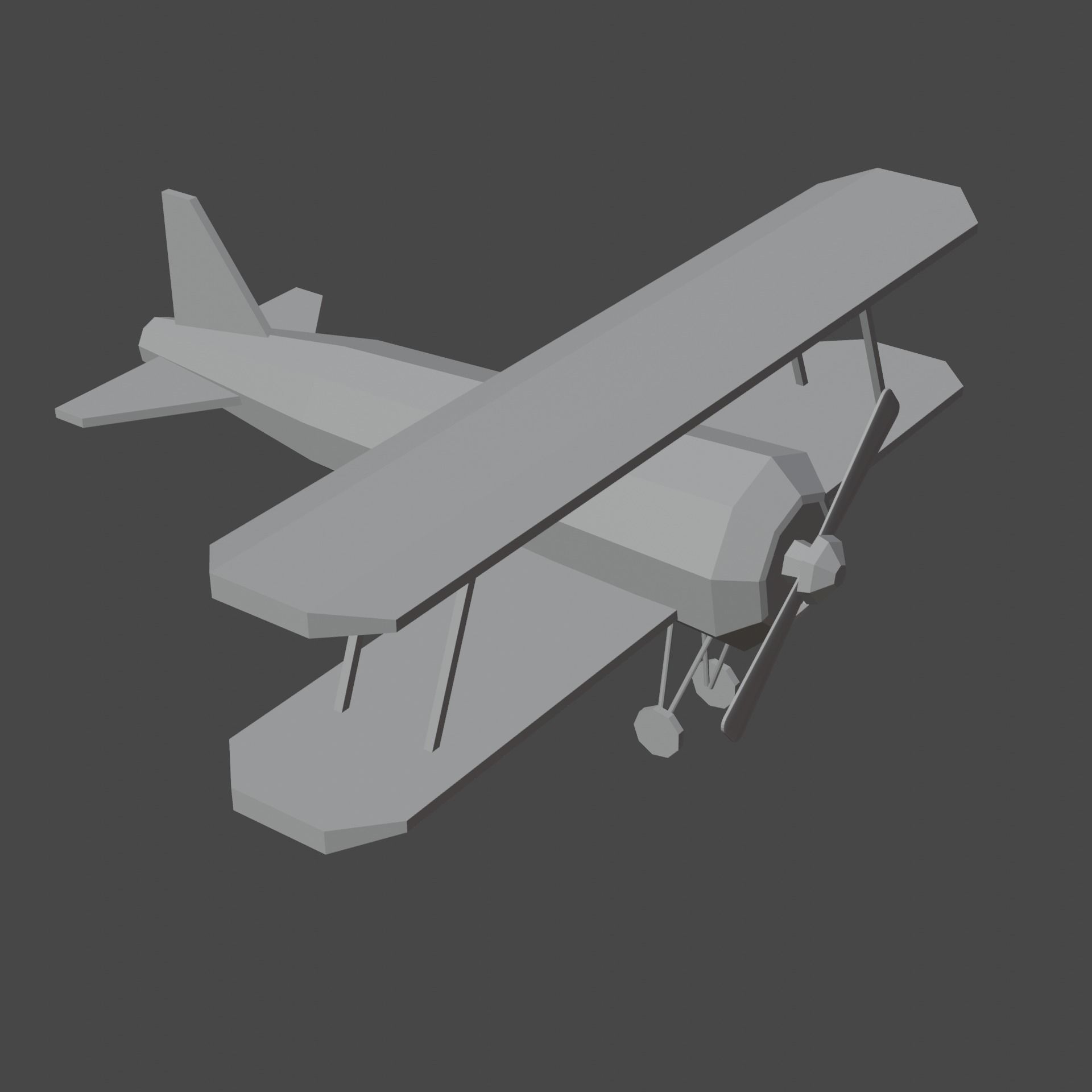 Low poly Aero plane Low-poly 3D model_1