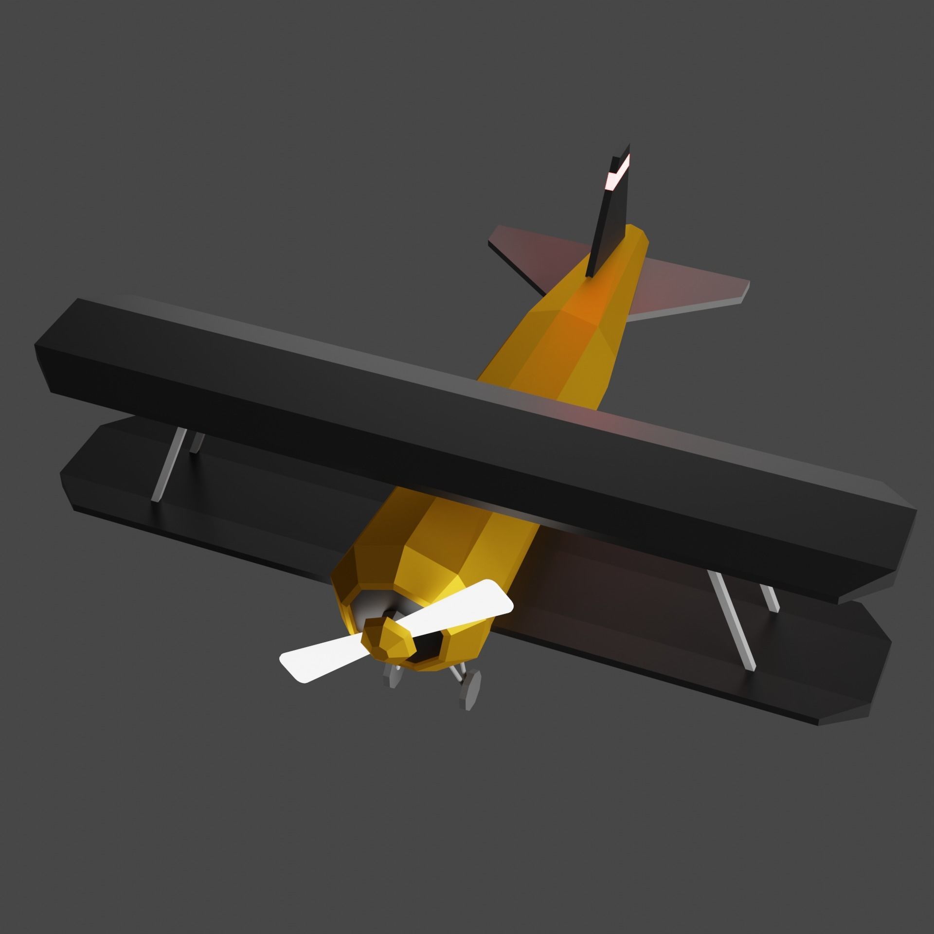Low poly Aero plane Low-poly 3D model_5