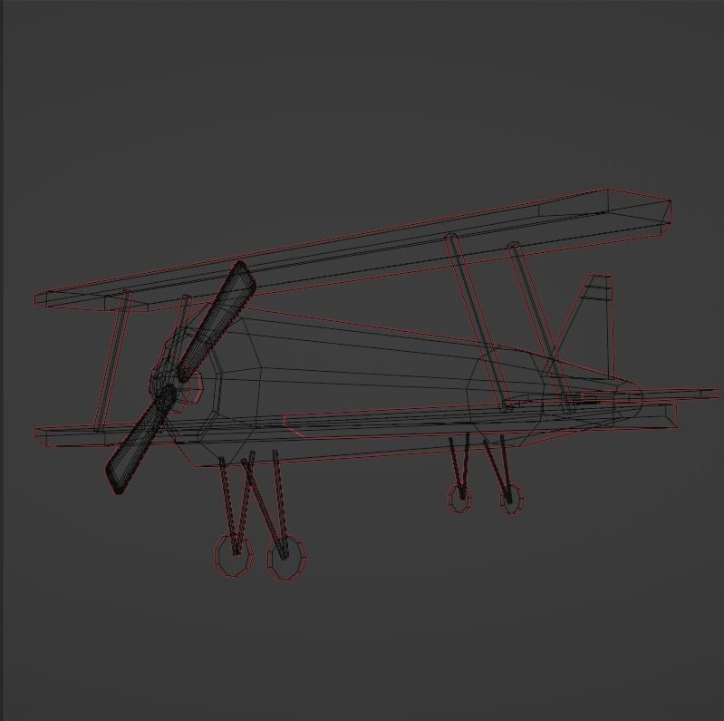 Low poly Aero plane Low-poly 3D model_10