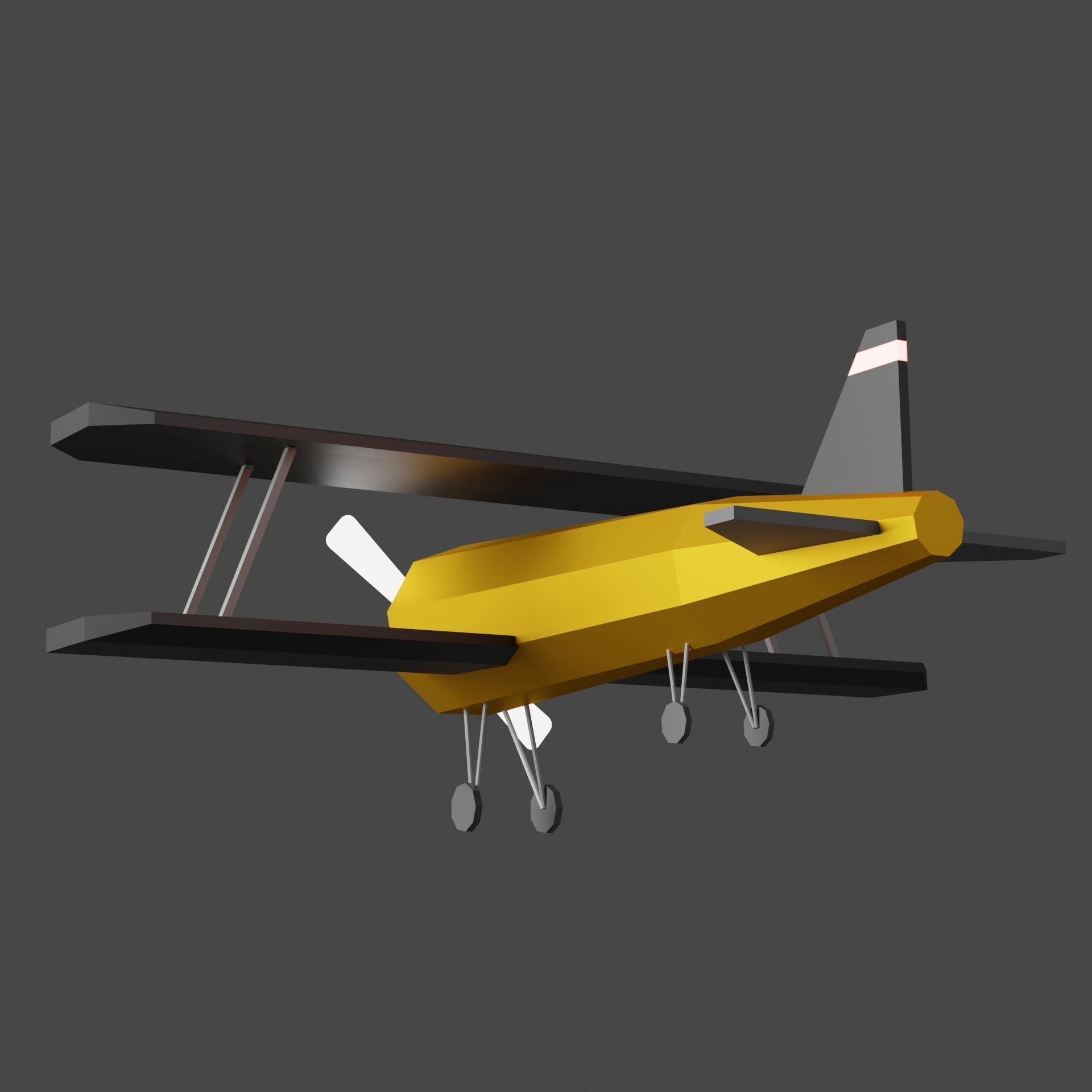 Low poly Aero plane Low-poly 3D model_3