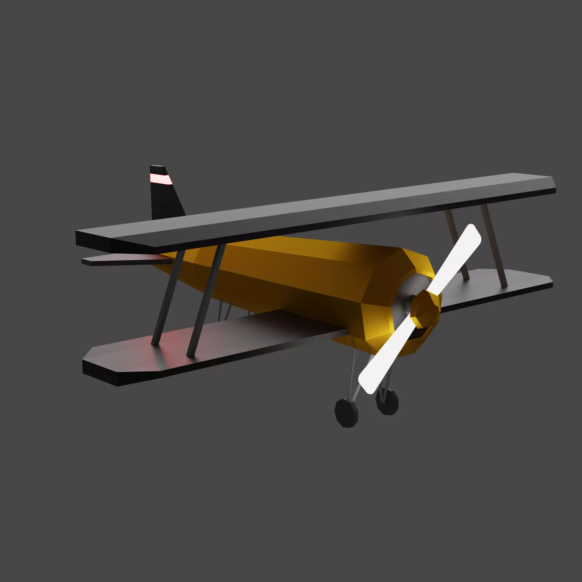 Low poly Aero plane Low-poly 3D model_0