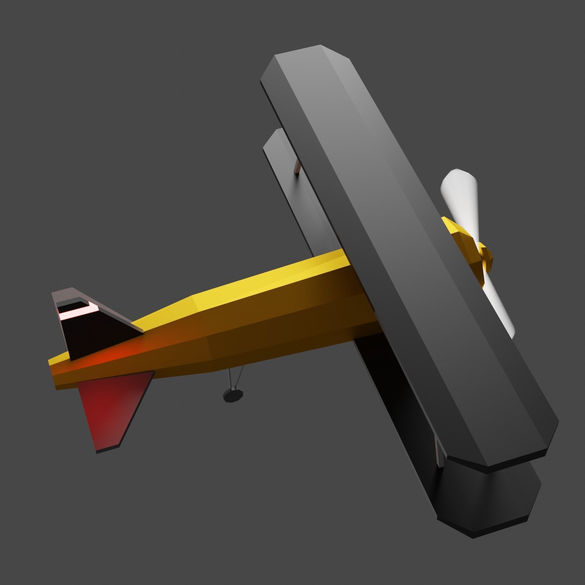 Low poly Aero plane Low-poly 3D model_8
