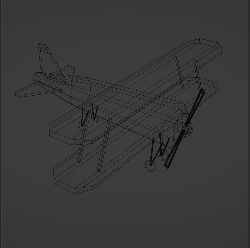 Low poly Aero plane Low-poly 3D model_4