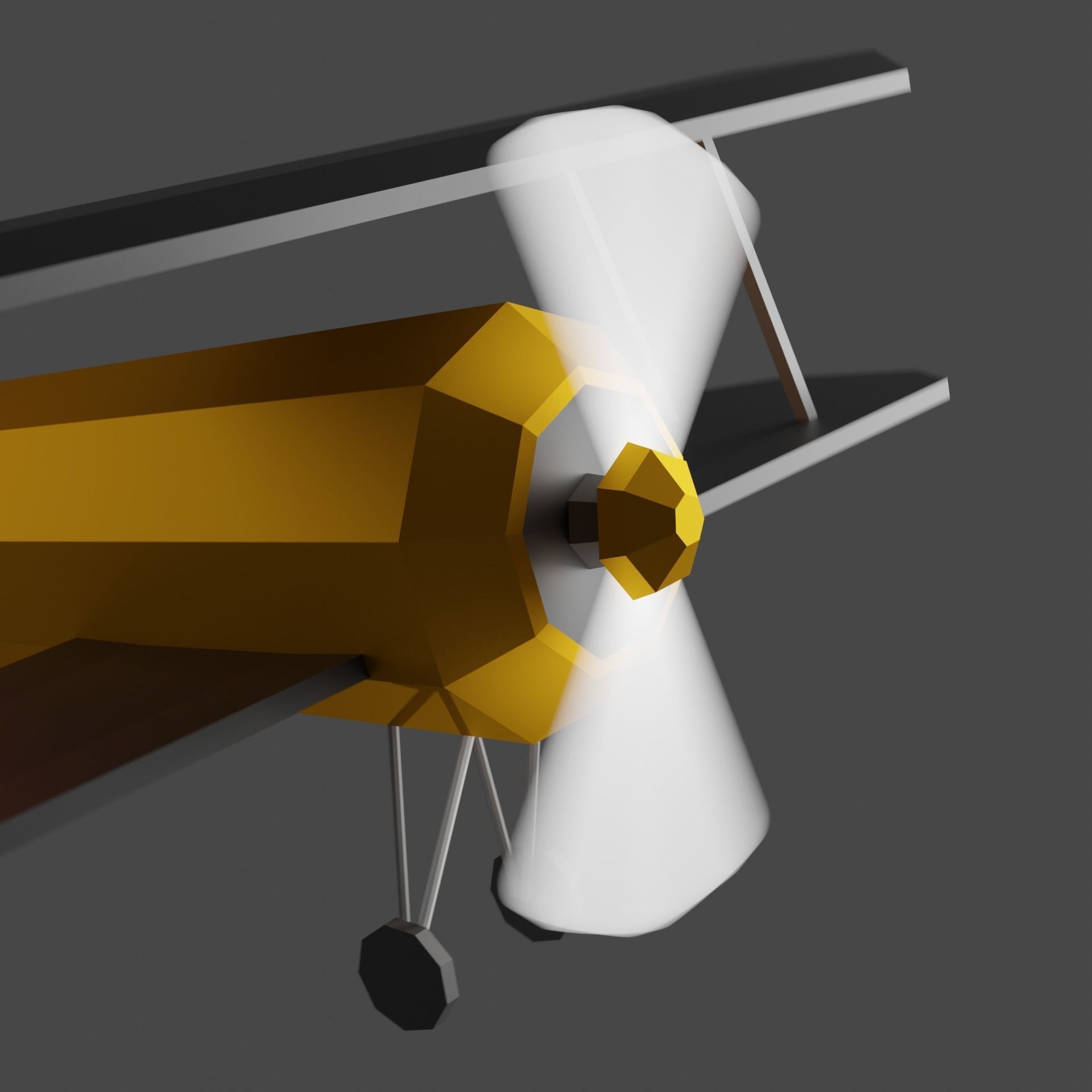 Low poly Aero plane Low-poly 3D model_6
