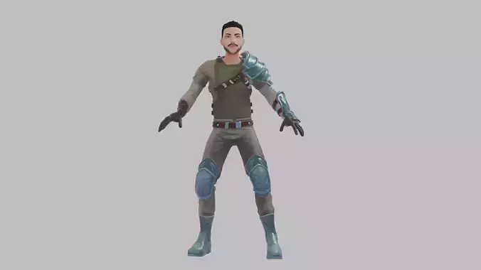 Male character in adventurer clothing 3D model