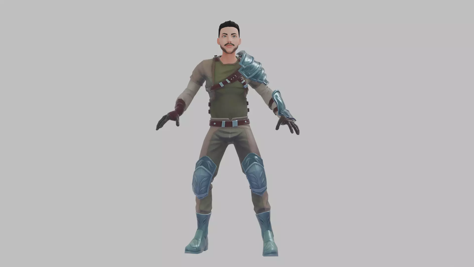 Male character in adventurer clothing 3D model 3D model_0
