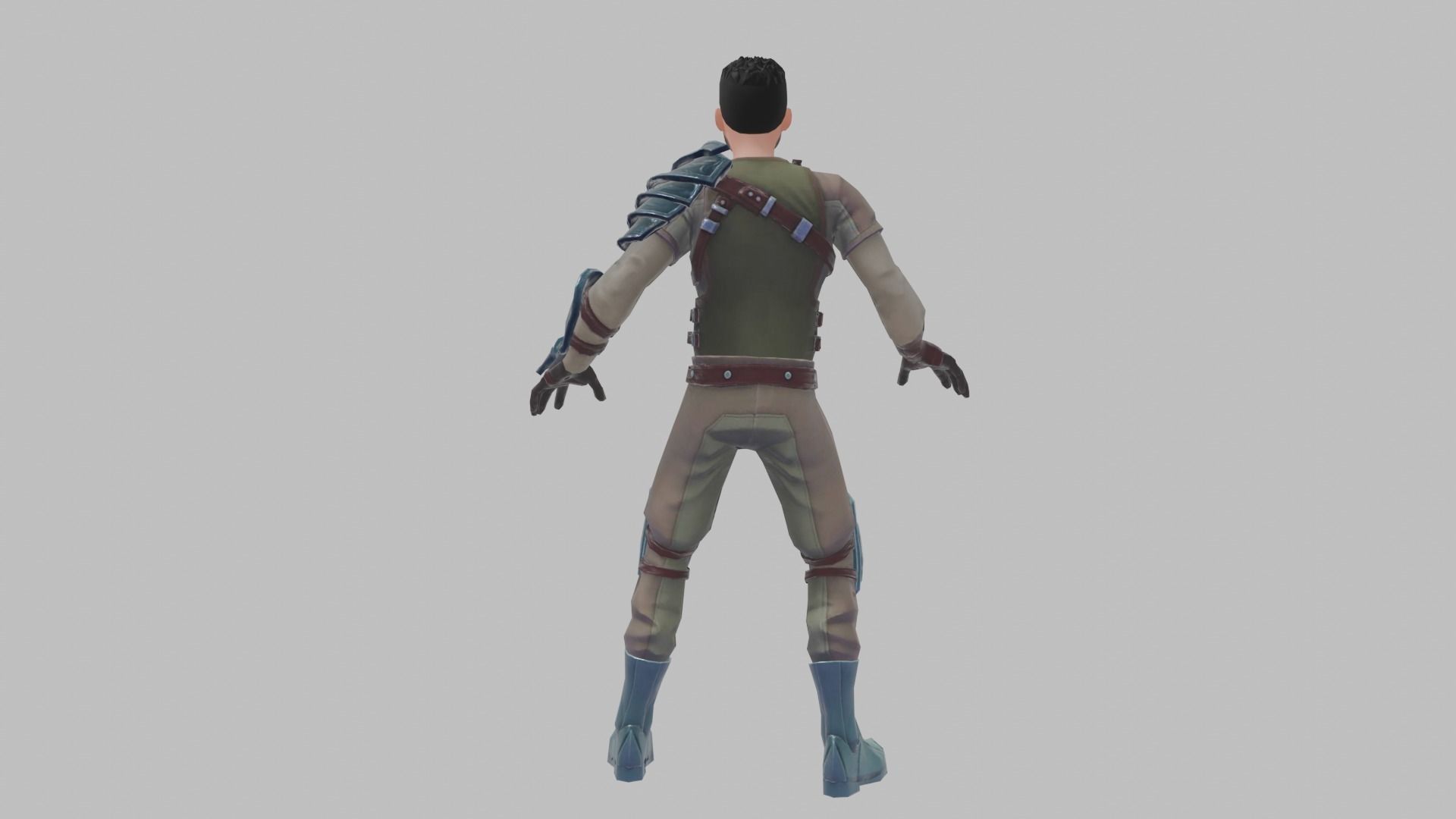 Male character in adventurer clothing 3D model 3D model_1
