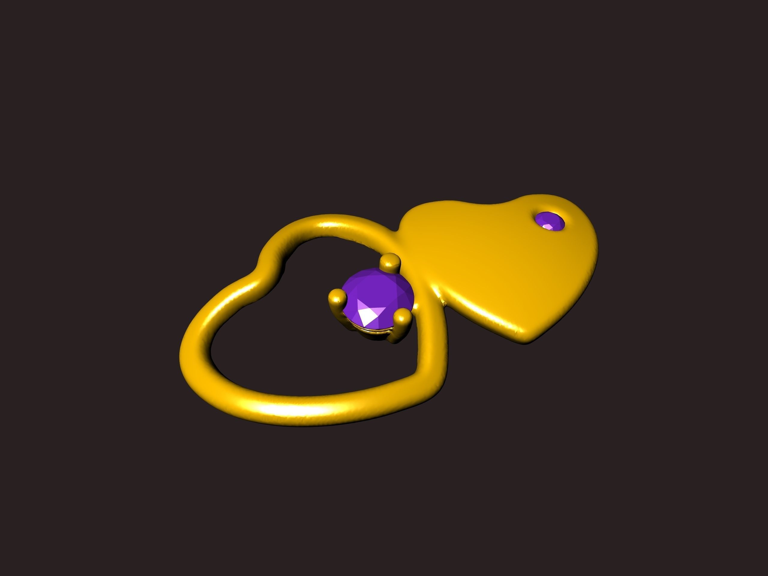 The Sparkling Heart Pendant 3D print model_16