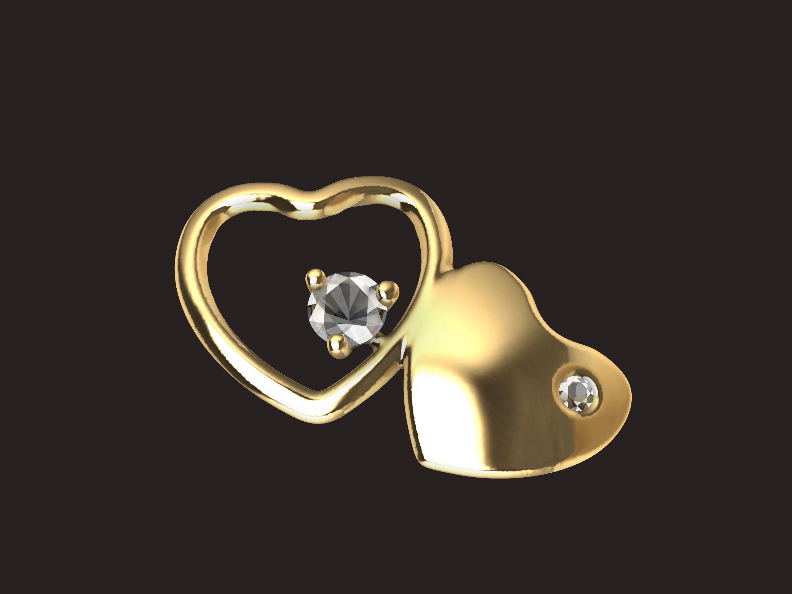 The Sparkling Heart Pendant 3D print model_1