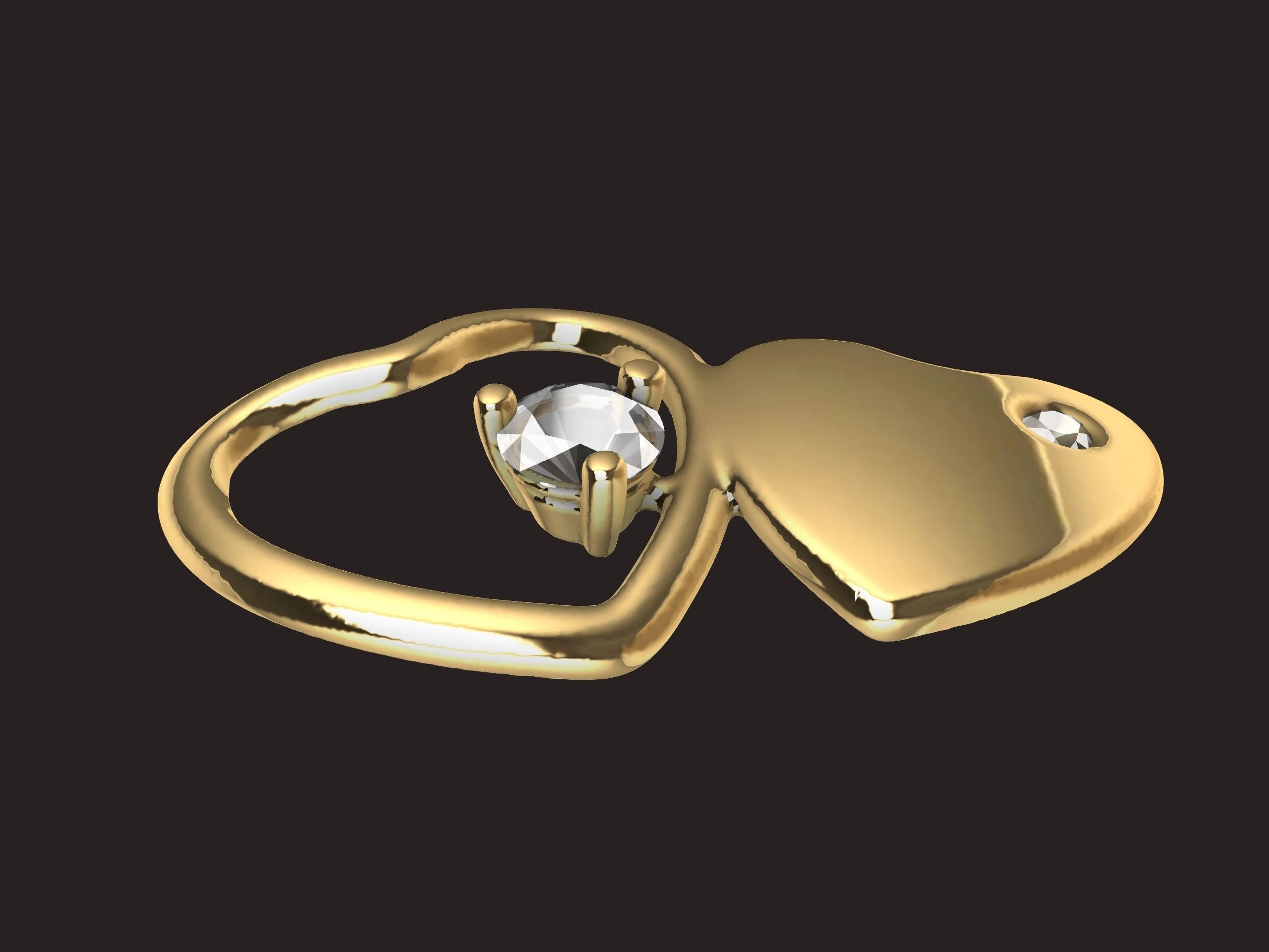 The Sparkling Heart Pendant 3D print model_3