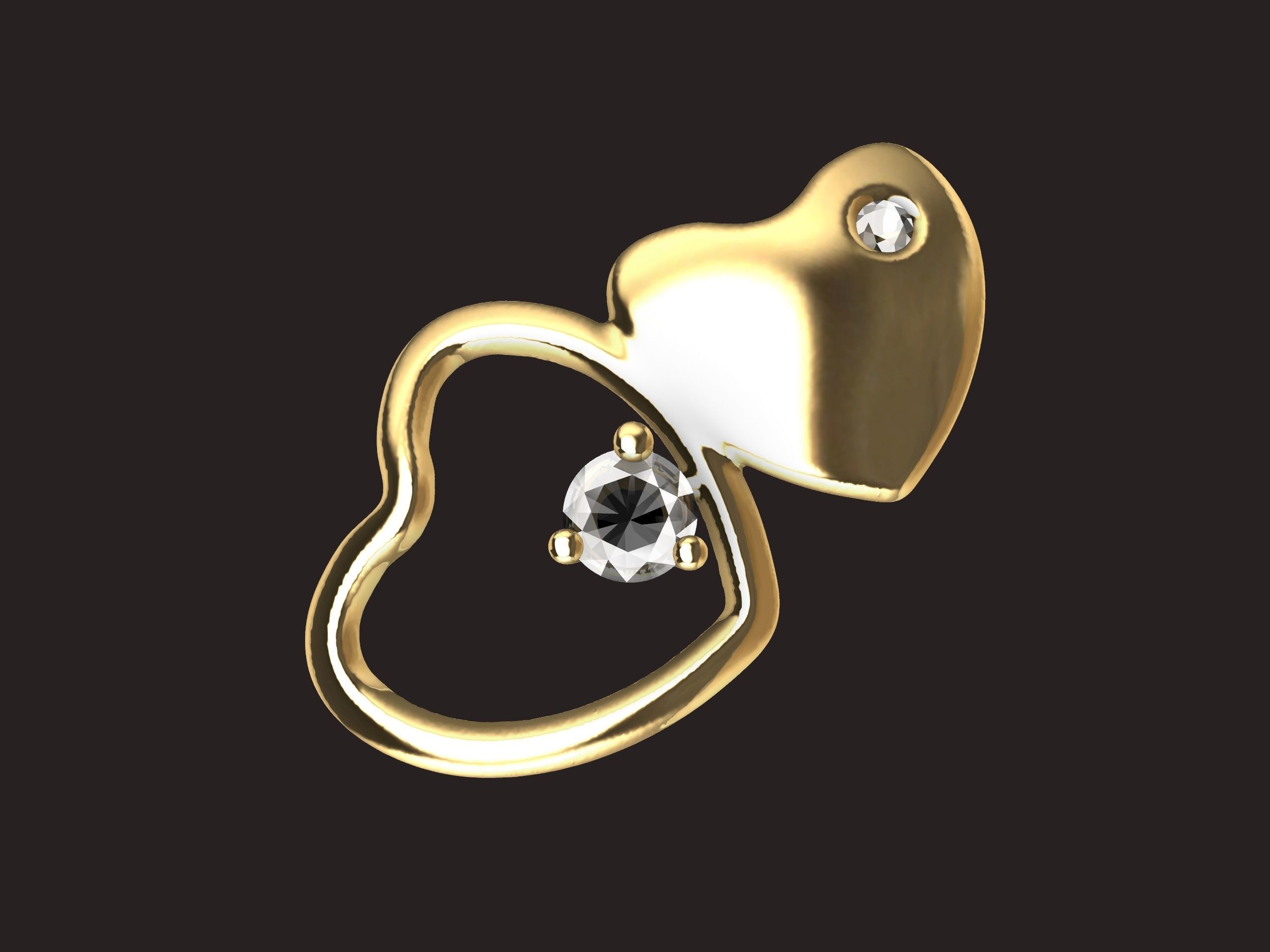 The Sparkling Heart Pendant 3D print model_4