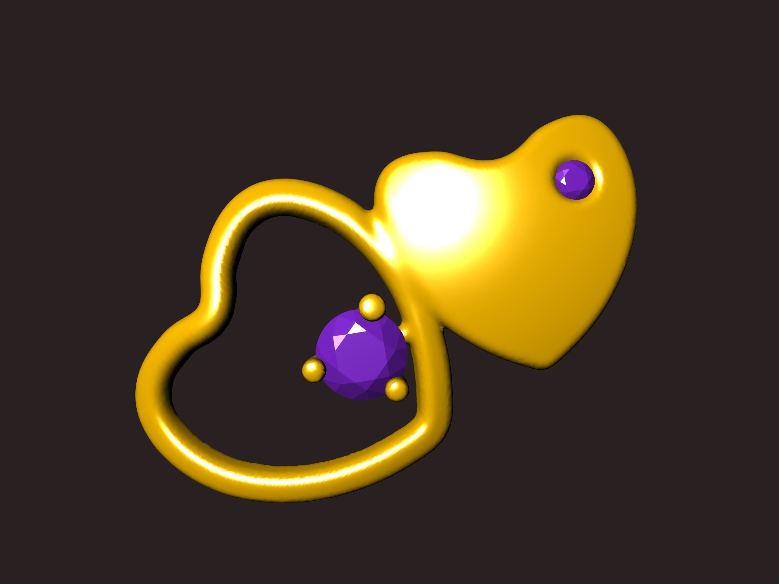 The Sparkling Heart Pendant 3D print model_18