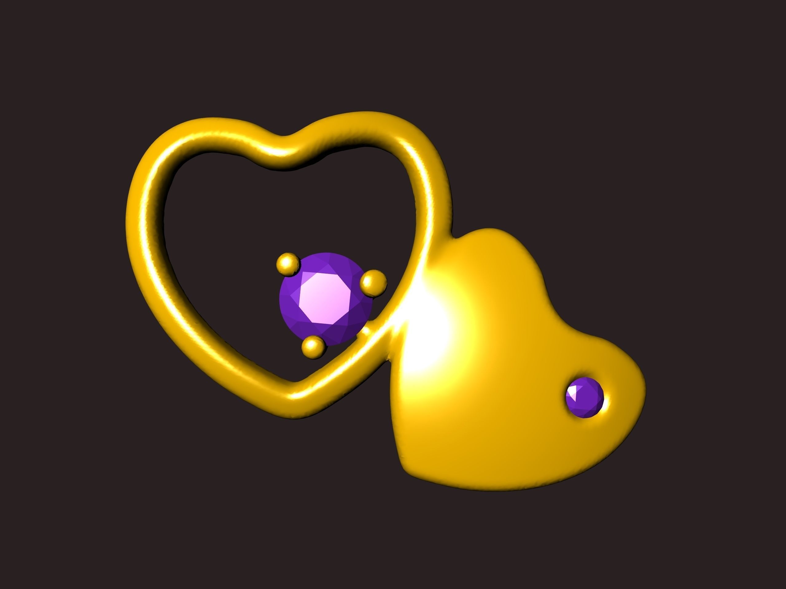 The Sparkling Heart Pendant 3D print model_17