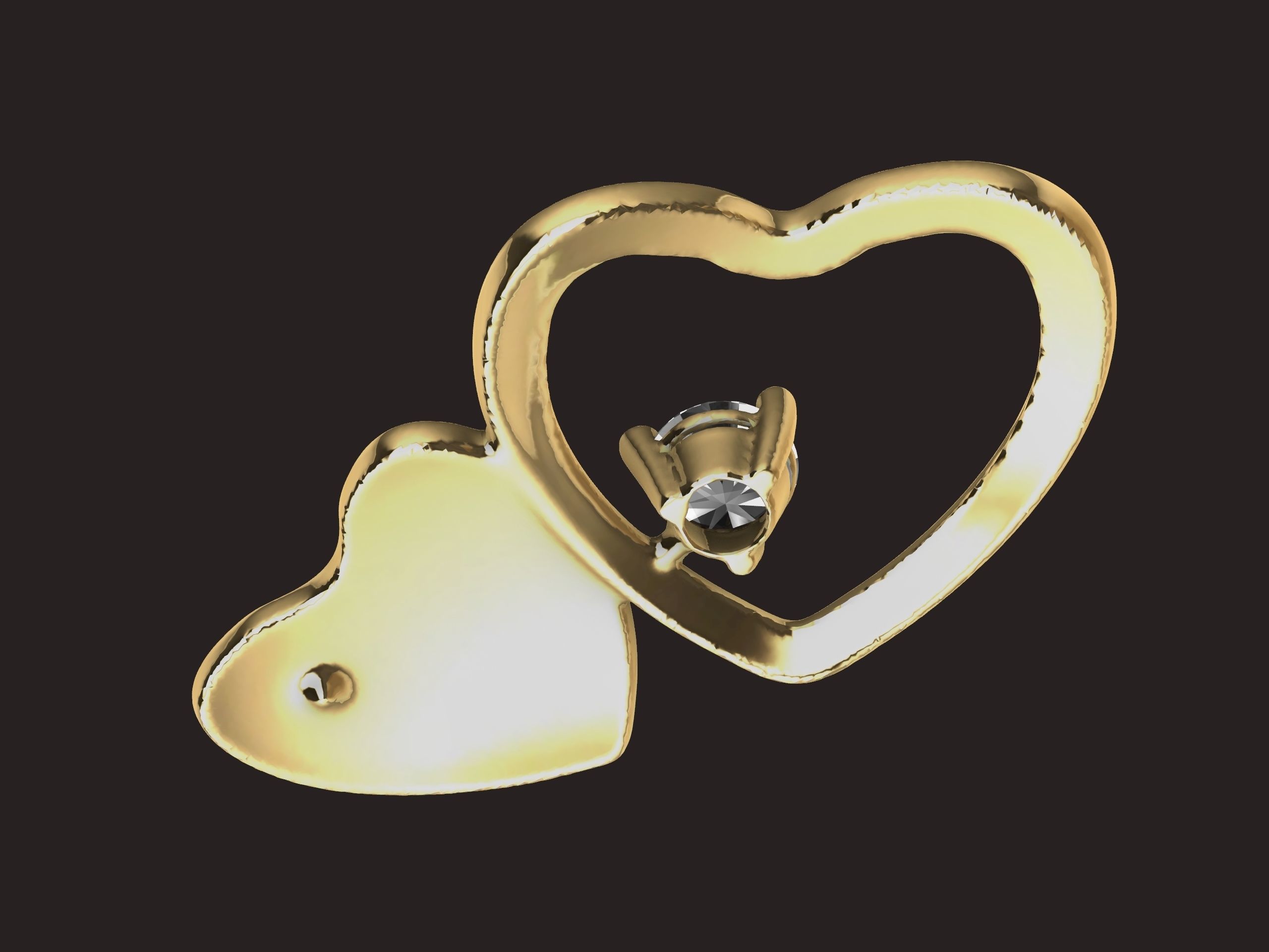 The Sparkling Heart Pendant 3D print model_7