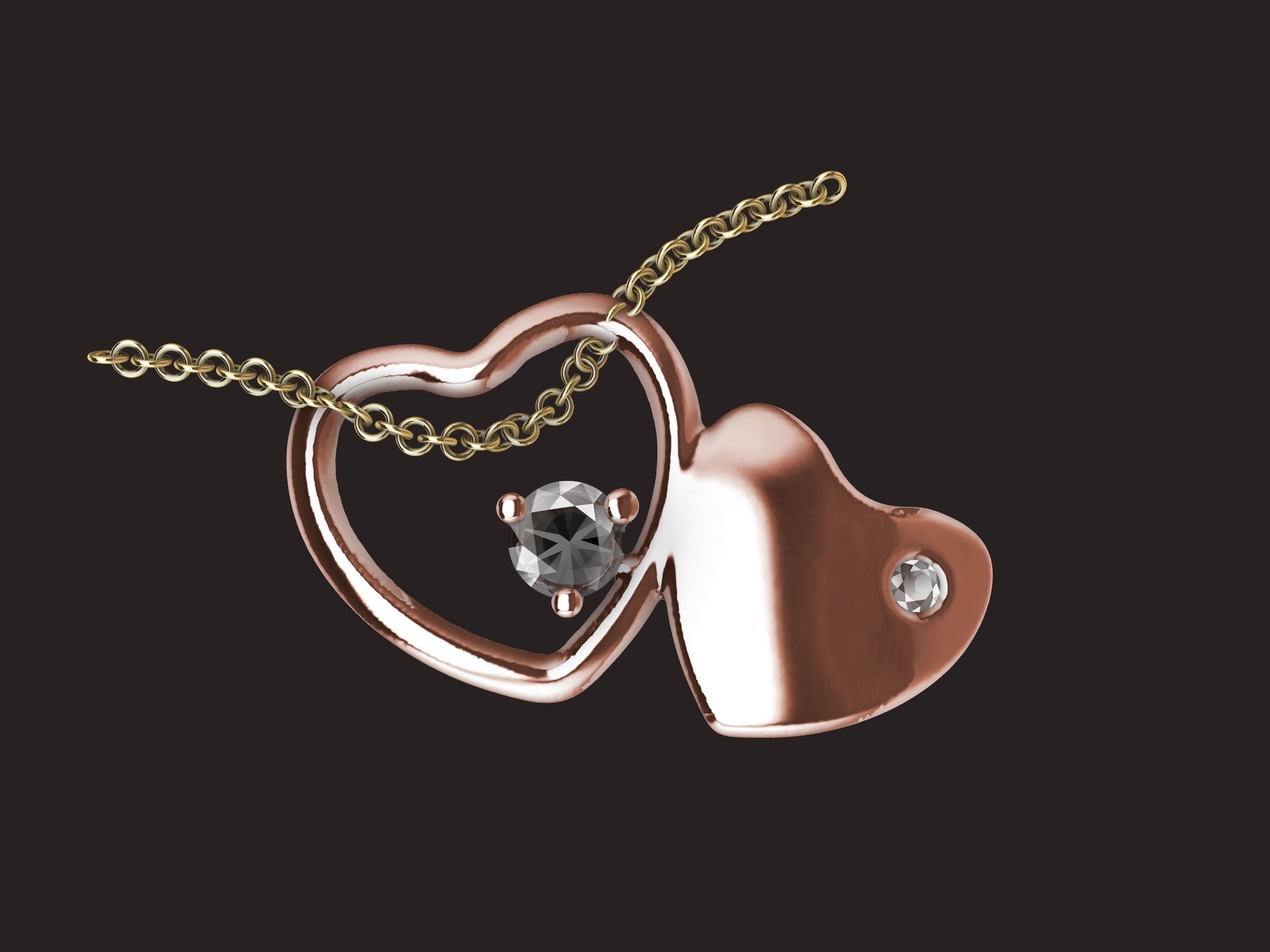 The Sparkling Heart Pendant 3D print model_10