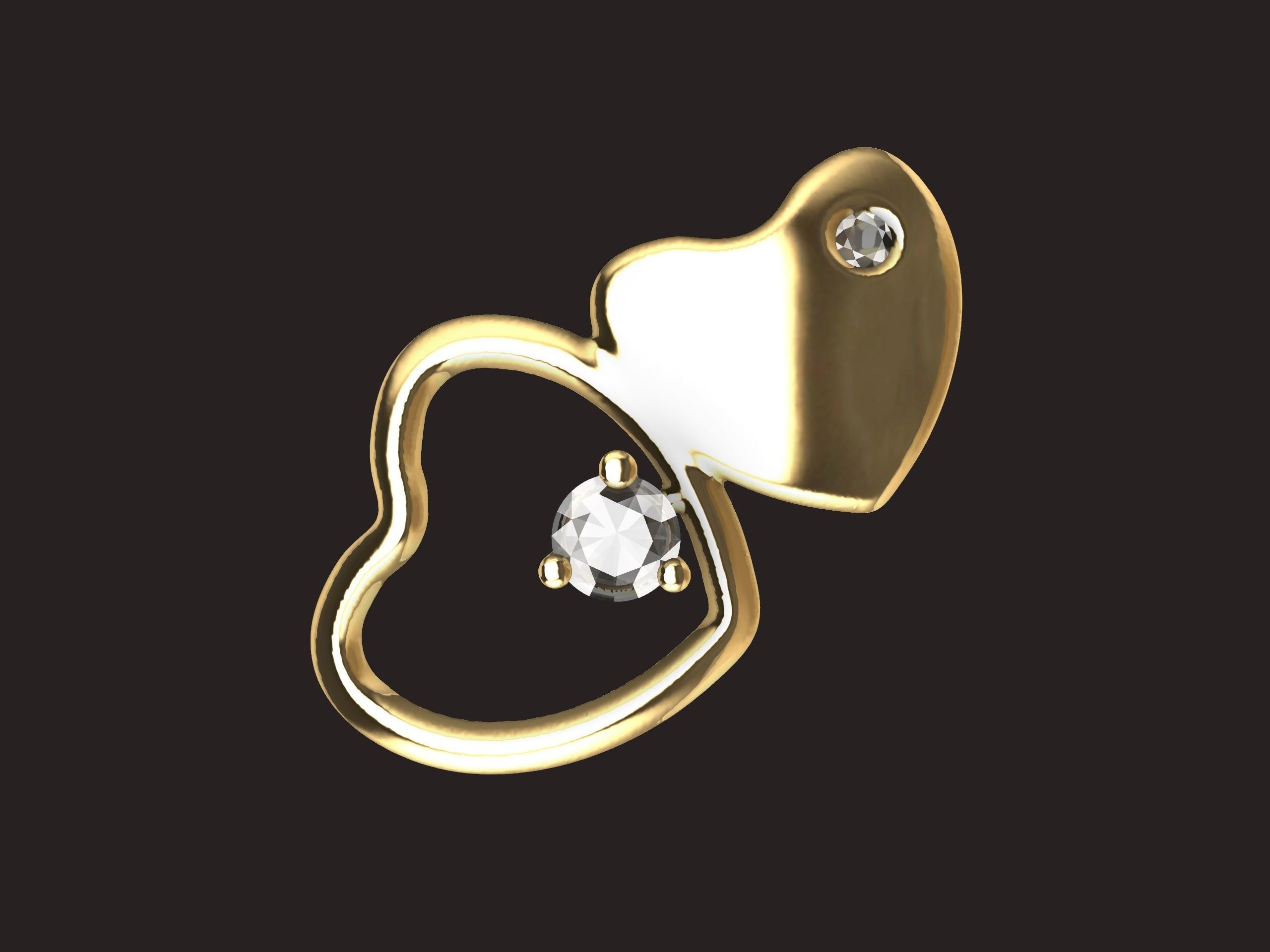 The Sparkling Heart Pendant 3D print model_2