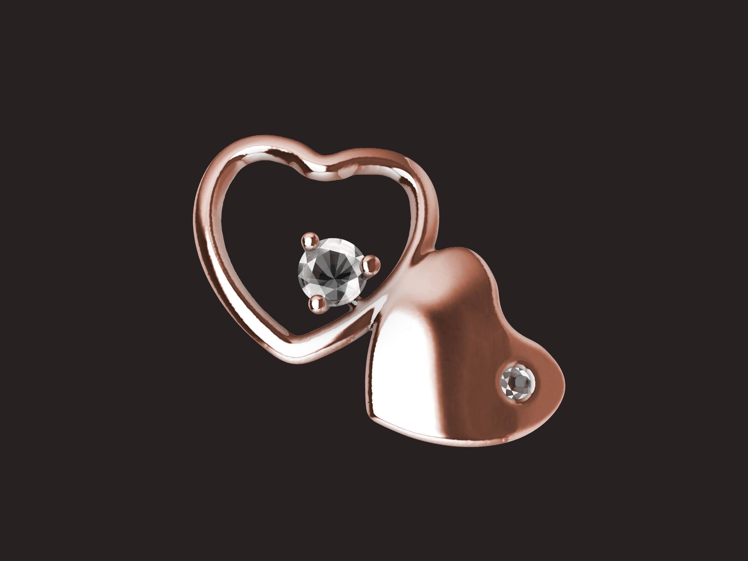 The Sparkling Heart Pendant 3D print model_14