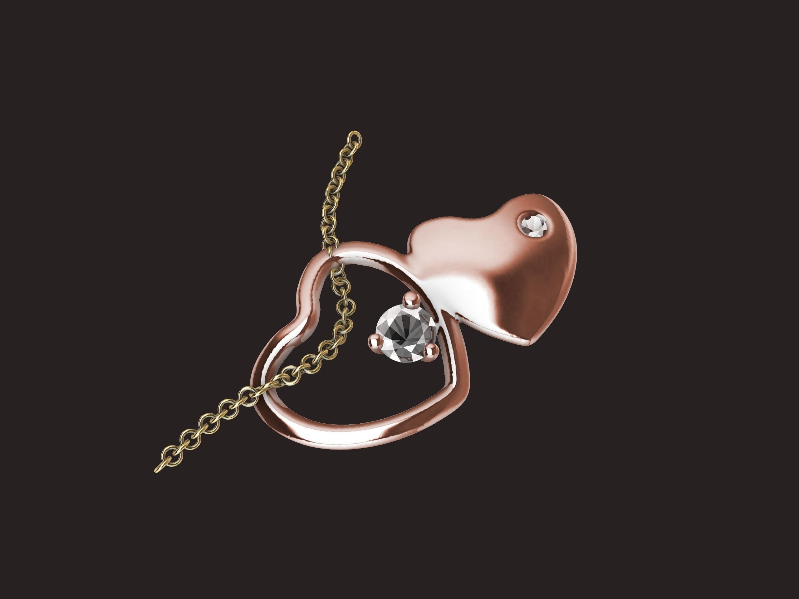 The Sparkling Heart Pendant 3D print model_13