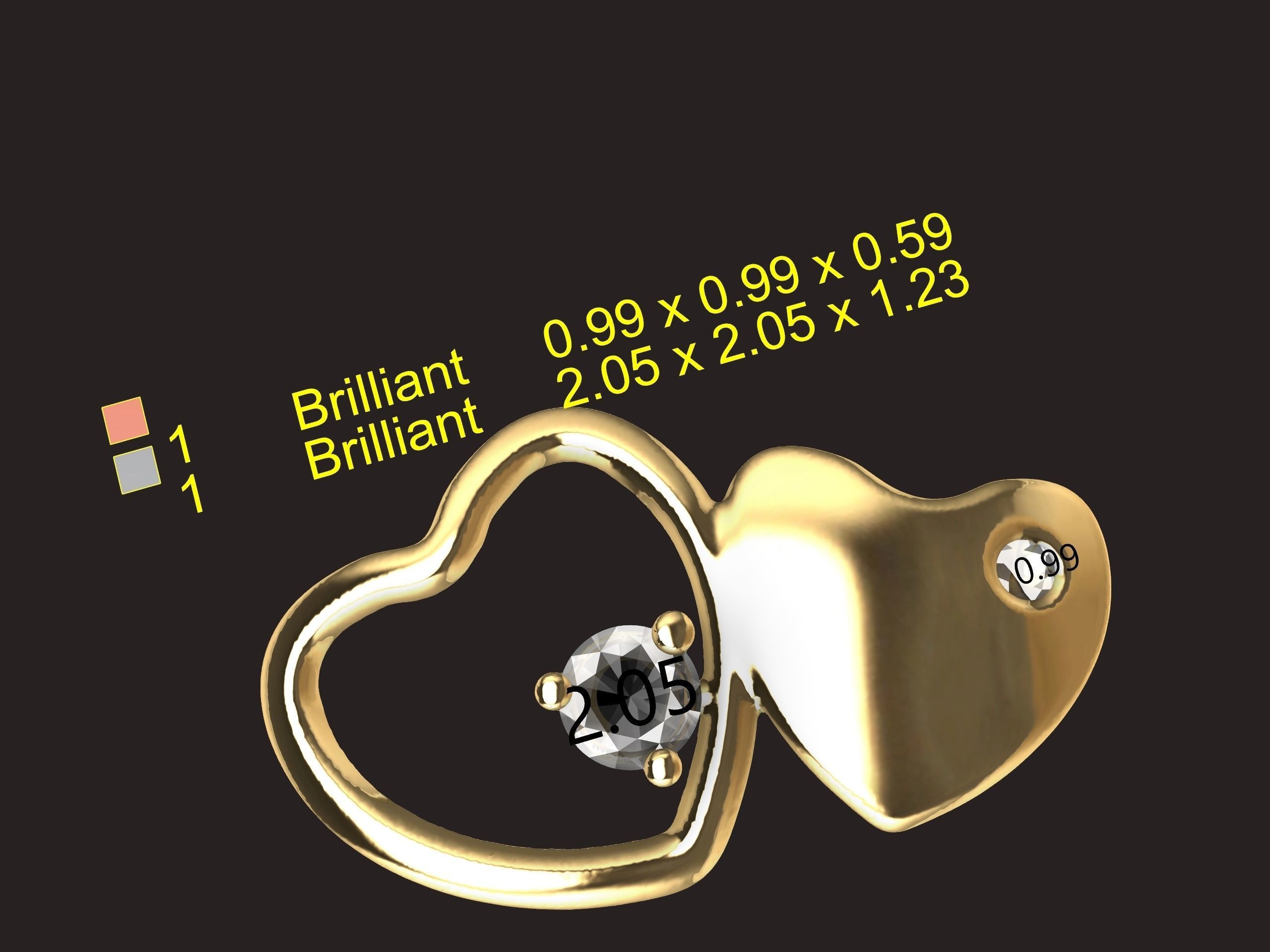 The Sparkling Heart Pendant 3D print model_8